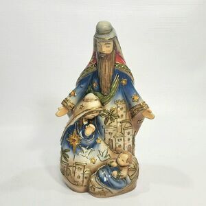 Holy Family Cloisonne 10" Figurine Christmas Nativity Decoration Roman Inc